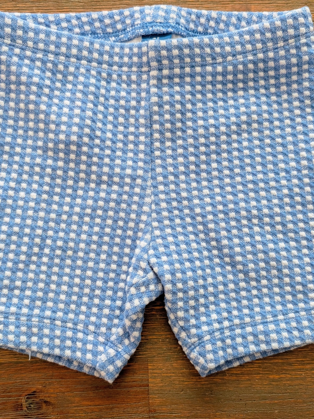 Old Navy Light Blue and White Gingham Bike Shorts